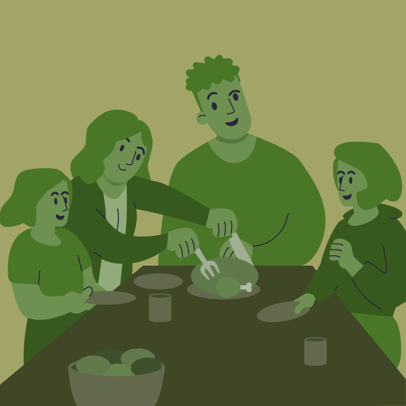 illustation of a family feeder