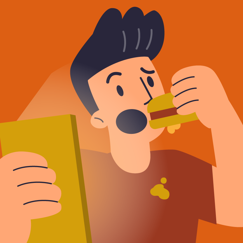 illustation of a on the go eater